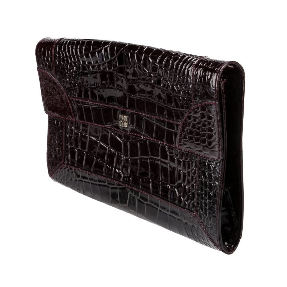 Kate Spade Burgundy Embossed Leather Clutch